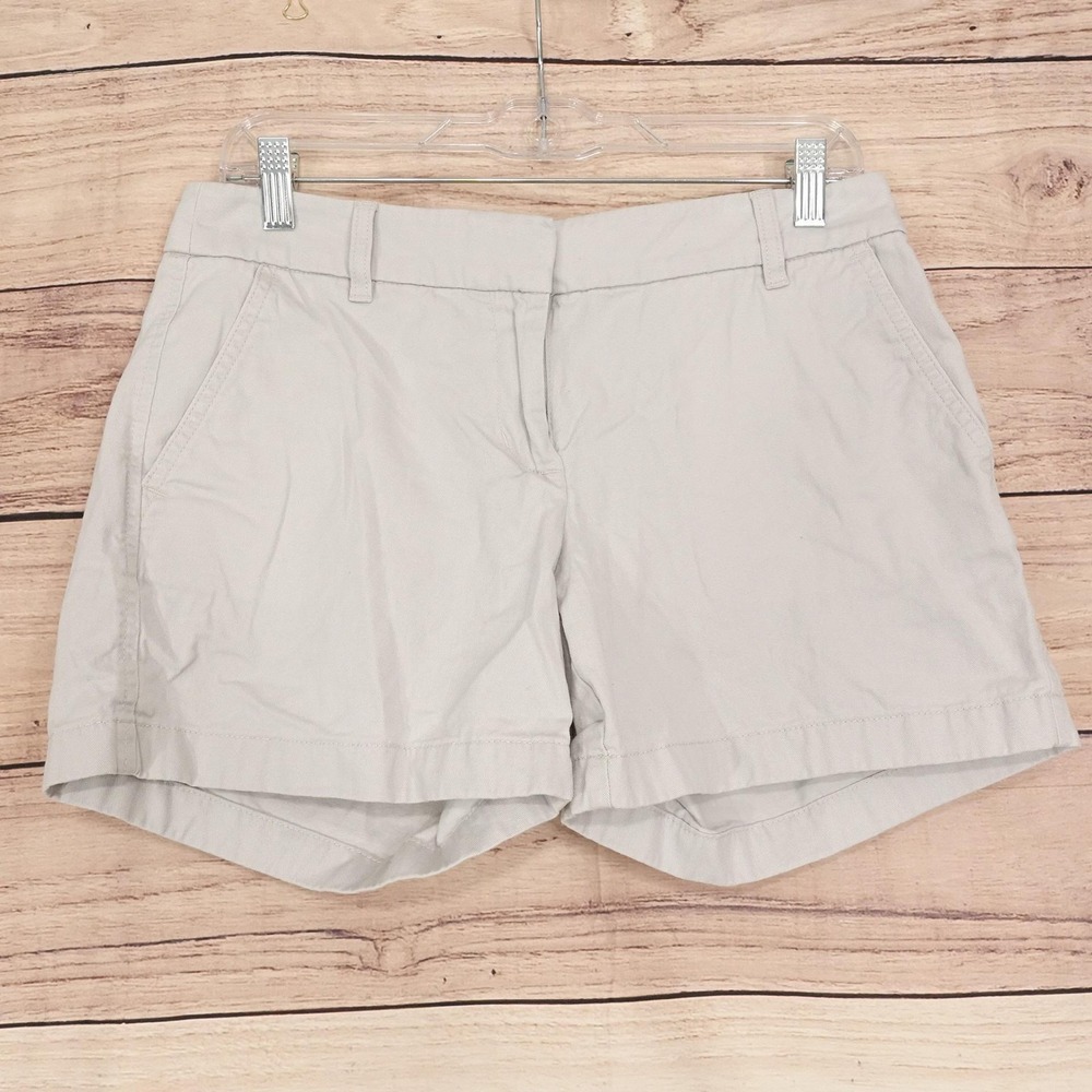 J.Crew Chino Shorts Womens Size 6 Beige Twill 31 Waist 4.5 Inseam Cotton